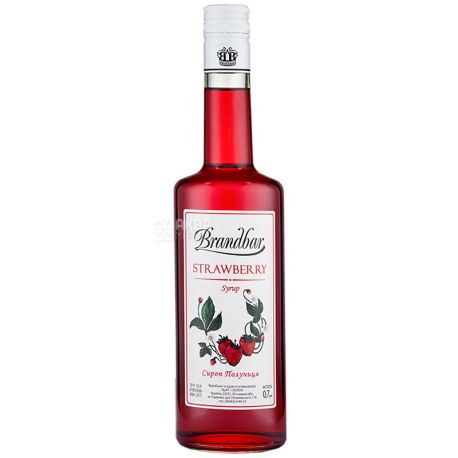 Brandbar, Strawberry, 0,7 л, Сироп Брендбар, Полуниця, скло