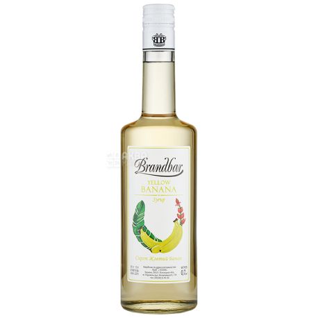 Brandbar, Yellow banana, 0,7 л, Сироп Брендбар, Жовтий банан, скло