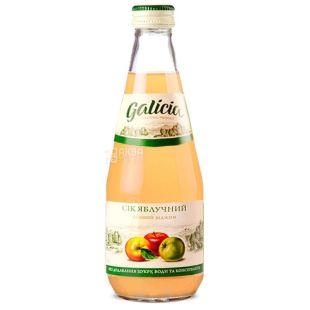 Galicia, Упаковка 12 шт. х 0,3 л, Сік натуральний Яблучний Галіція, без цукру, скло