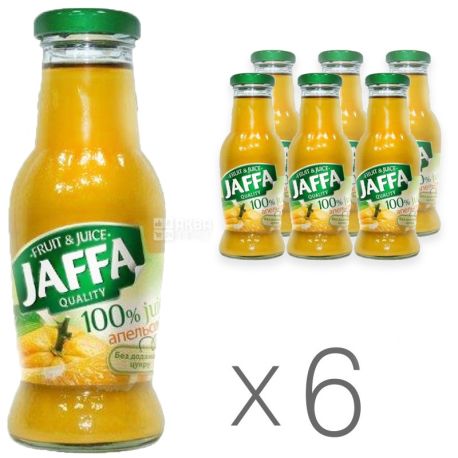 Jaffa, Orange, 0,25 л, Джаффа, Сік Апельсин, без додавання цукру, скло, Упаковка 6 шт.