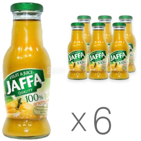 Jaffa, Orange, 0,25 л, Джаффа, Сок  Апельсин, без добавления сахара, стекло, Упаковка 6 шт.