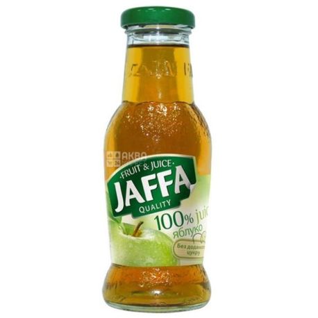 Jaffa, Apple, 0,25 л, Джаффа, Сок Яблоко, без добавления сахара, стекло, Упаковка 6 шт.