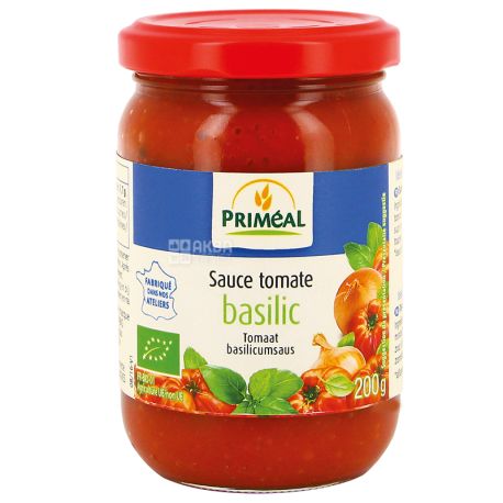 Primeal, Tomato Sauce with Basil, 200 g, glass