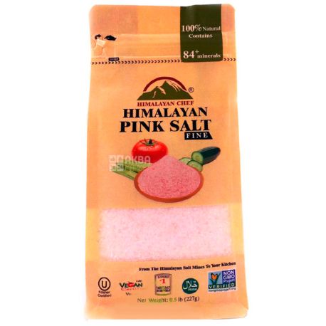 Himalayan Chef, Сіль рожева гімалайська, дрібна, 225 г