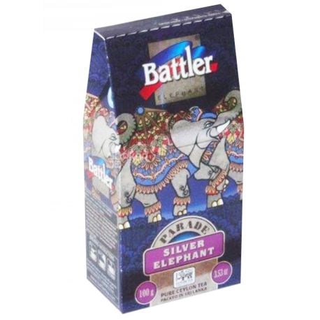 Battler Silver Elephant, Чай черный, 100г, картонная упаковка