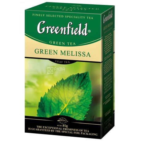 Greenfield, Green Melissa, 85 г, Чай Грінфілд, зелений з мелісою