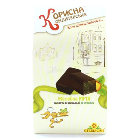Корисна Кондитерська, Конфеты желейная мечта в шоколаде со стевией, 150г, картонная коробка