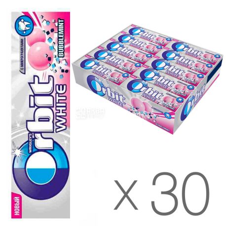 Orbit Bubblemint, Chewing gum, Packaging 30 pcs. on 14 g, cardboard