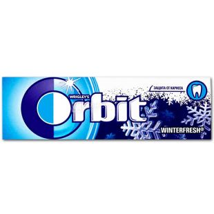 Orbit Winterfresh, Упаковка 30 шт. х 14 г, Орбит, Жевательная резинка, с ментолом, защита от кариеса