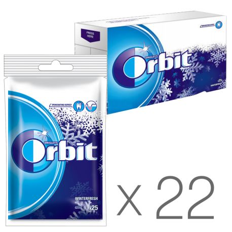 Orbit Winterfresh, Menthol Chewing Gum, Packaging 22 pcs. on 35 g, In a package