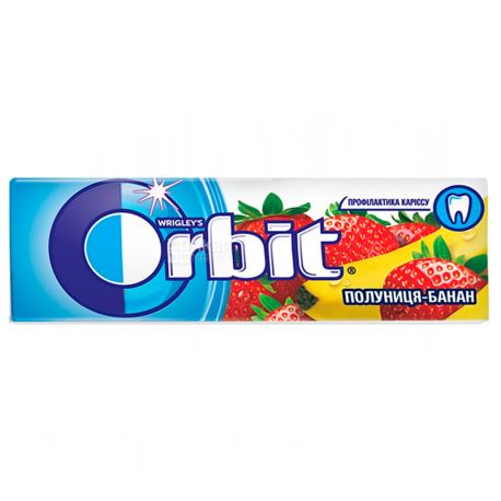 Orbit, Жувальна гумка полуниця та банан, Упаковка 30 шт. по 14 г, картон