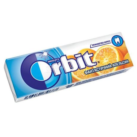 Orbit, Chewing gum fantastic orange, Packaging 30 pcs. on 14 g, cardboard