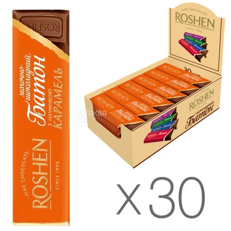 Roshen, Батончик с карамельной начинкой, Упаковка 30 шт. по 40 г, картон