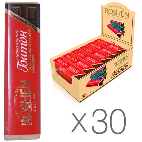 Roshen, Батончик з помадно-шоколадною начинкою, Упаковка 30 шт. по 43 г, картон