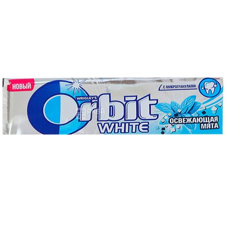 Orbit White, Жевательная резинка освежающая мята, Упаковка 30 шт. по 14 г, картон