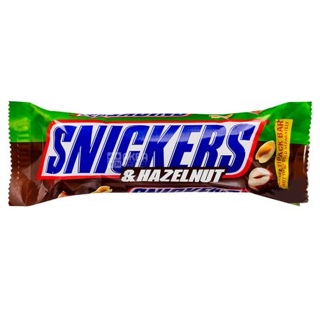 Snickers, 49 г, Упаковка 40 шт., Батончик шоколадный, С лесным орехом