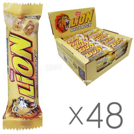 Батончик Nestle Lion White Rock, 42г, упаковка 48шт