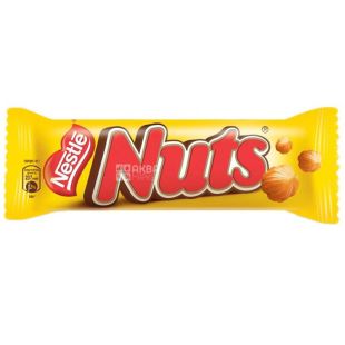 Nuts Single, Упаковка 24 шт. х 42 г, Натс, Батончик шоколадний з карамеллю та цілісними горіхами
