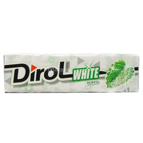 Dirol White М'ята, 14 г, упаковка 30 шт., Жувальна гумка, Дірол Вайт
