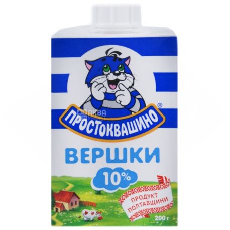 Prostokvashino, Cream of 10%, 200 ml, Packing of 24 pieces.