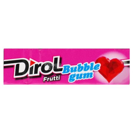 Dirol Bubble Gum Frutti, 14 г, упаковка 30 шт., Жувальна гумка, Фруктова
