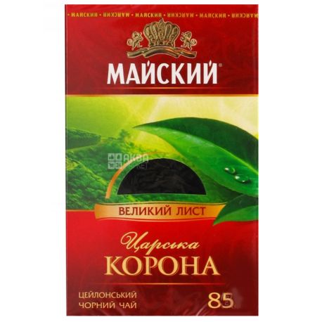 Maisky, black tea, Tsar's crown, large leaf, 85 g, cardboard