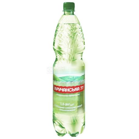 Zbruchanskaya 77, Packing 6pcs 1.5 liters each, Mineral water, Medical table, Highly carbonated, PET, PAT