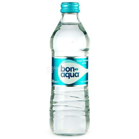 BonAqua, 0,33 л, Упаковка 12 шт., БонАква, Вода минеральная негазированная, стекло