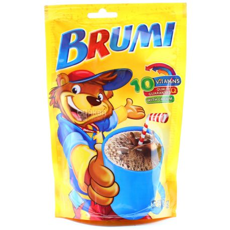 Brumi, Какао, 150 г, Брумі, Напій вітамінізований, з кальцієм, розчинний