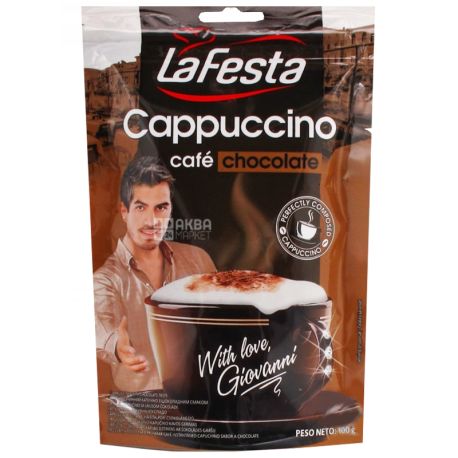La Festa, instant drink, Cappuccino, chocolate, 100 g, doy-pack