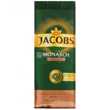 Jacobs Monarch Delicate, 225 г, Кофе Якобс Монарх Деликат, средней обжарки, молотый