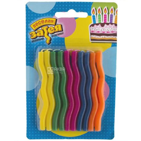 Fun Zigzag, Candles for Cake, 10 Pack, Package