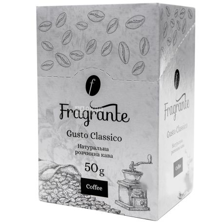 Fragrante Gusto Classico, 25 шт. х 2 г, Кофе Фрагранте Густо Классико, растворимый в стиках 