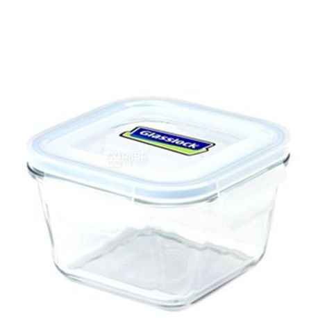 Glasslock Capacity square glass with plastic lid, 500ml