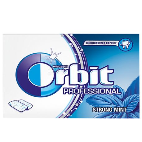 Orbit Professional Strong Mint, Жувальна гумка, Упаковка 20 шт. по 14 г, блістер