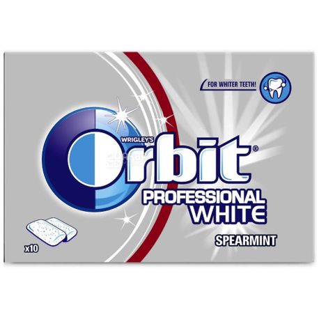 Orbit Professional White, Жувальна гумка, Упаковка 12 шт. по 14 г, блістер