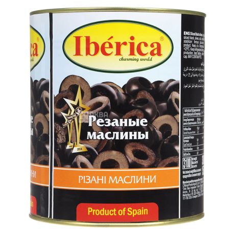 Iberica Маслини чорні різані, 3 кг, ж/б
