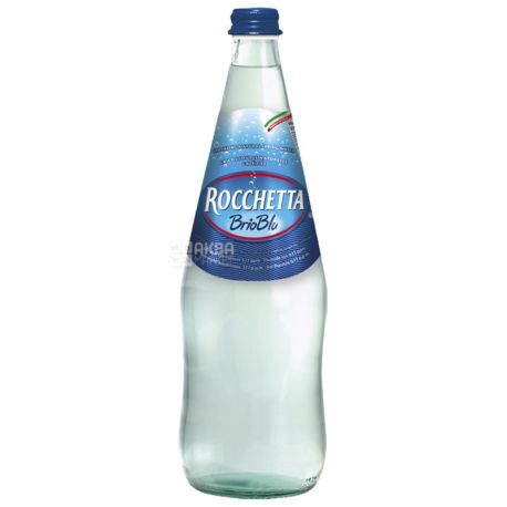 Rocchetta Brio Blu, 1л, Упаковка 12 шт., Рочетта Бріо Блю, Вода газована, скло