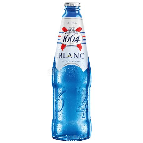Kronenbourg 1664 Blanc light unfiltered beer, 0.46 l - buy Light unfiltered in Kyiv suburbs, water AquaMarket