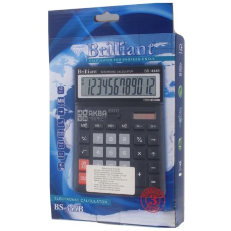 Brilliant BS-444, Калькулятор настольный, 147x198x27 мм