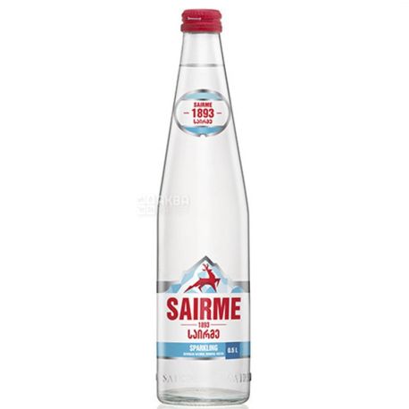 Sairme, 0,5 л, Упаковка 12 шт., Саирме, Вода минеральная газированная, стекло