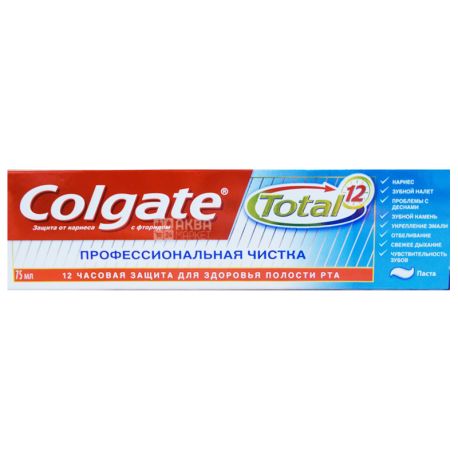 Colgate Total 12 Pro, 75 ml, toothpaste professional cleaning