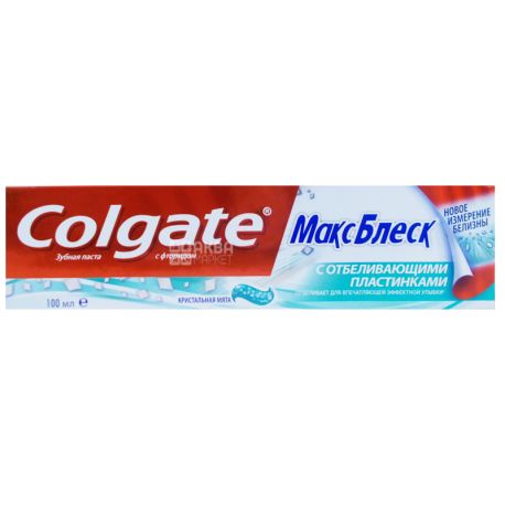 Colgate, 100 ml, Toothpaste, Max Gloss with whitening plates