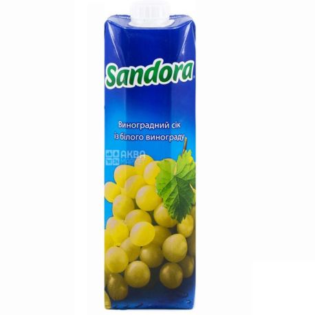 Sandora, Белый виноград, 0,95 л, Сандора, Сок натуральный, упаковка 10 шт.