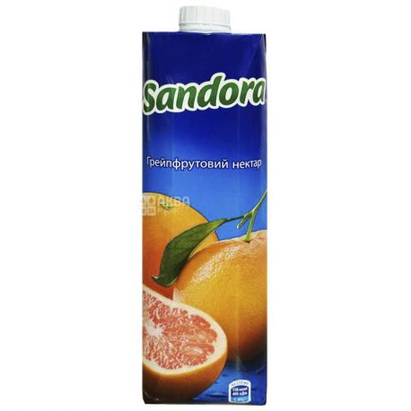 Sandora, Грейпрфрутовий, Упаковка 10 шт. по 0,95 л, Сандора, Нектар натуральний