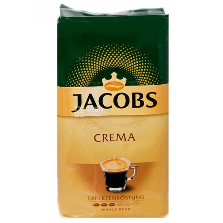 Jacobs Crema, 500 г, Кофе Якобс Крема, средней обжарки, в зернах