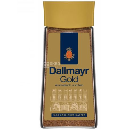 Dallmayr Gold, 100 г, Кава розчинна Далмайер Голд, скло