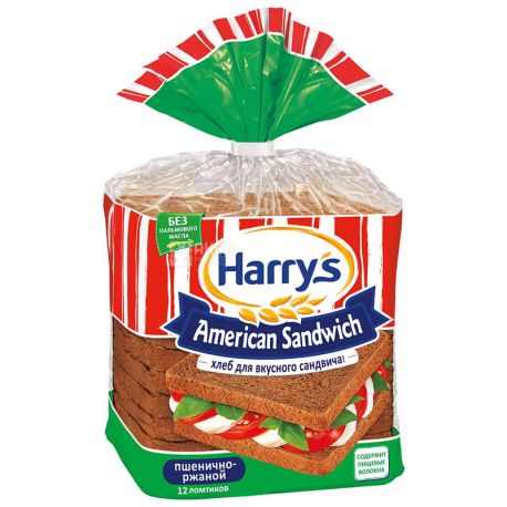 Harry's American Sandwich Пшенично-житній хліб, 470г