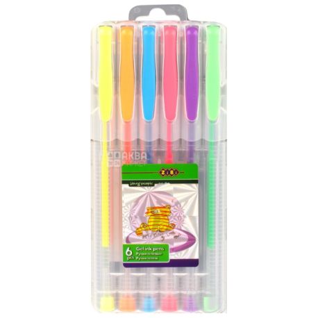 ZiBi, Set of gel color pens, pack of 6 pcs.