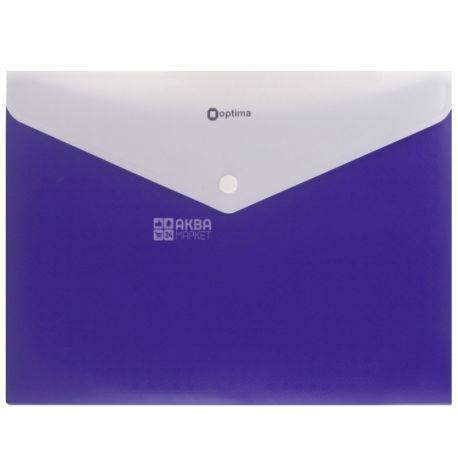 Folder A4 envelope blue On button 1 pc., TM Optima